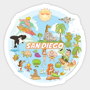 San Diego Beach Paradise Sticker